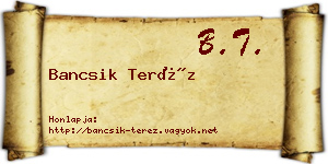 Bancsik Teréz névjegykártya